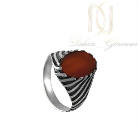 انگشتر نقره مردانه نگين عقيق ترك RG-N253 از نماي كنار