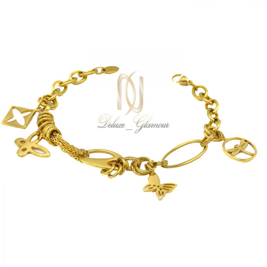 دستبند زنانه آویزدار طرح طلا ds-n322 از نمای سفید