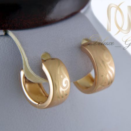 گوشواره حلقه ای ژوپینگ طرح طلا er-n160 از نمای روبرو