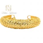 دستبند زنانه برنجی توری طرح طلا ds-n371 از نمای سفید