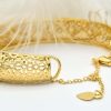 دستبند زنانه برنجی طرح لوزی طلایی ds-n372 از