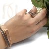 دستبند نقره زنانه خاص رزگلد DS-N360 از نمای روی دست