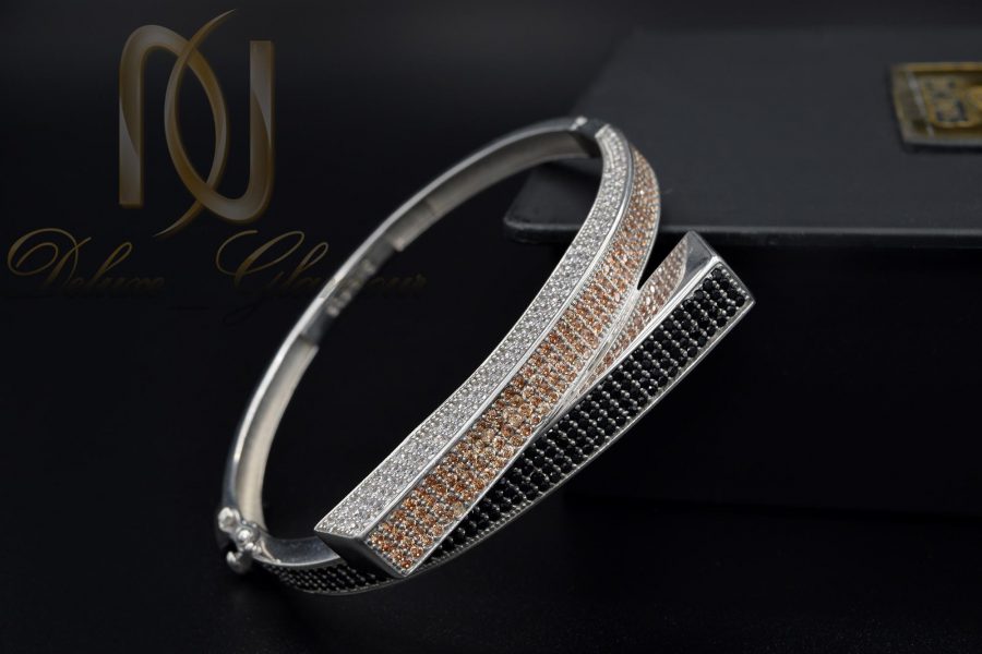 دستبند نقره زنانه طرح جدید DS-N374 از نمای مشکی