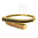 دستبند نقره زنانه طرح جدید طلایی DS-N375 از نمای سفید