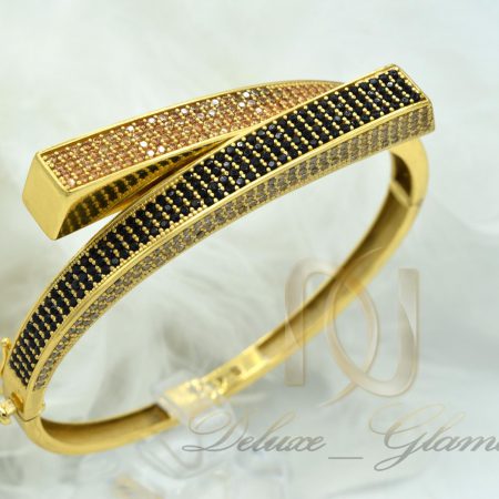 دستبند نقره زنانه طرح جدید طلایی DS-N375 آز نمای روبرو