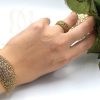 دستبند نقره زنانه طلایی نگین رنگی DS-N361 از نمای روی دست