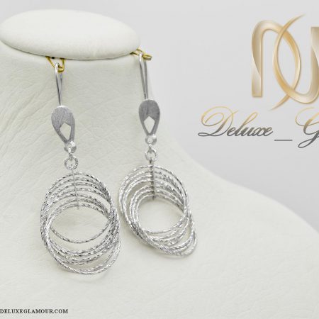 گوشواره حلقه بزرگ نقره زنانه er-n168 از نمای کنار