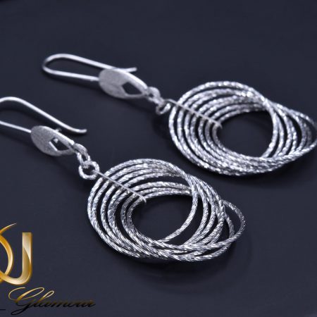 گوشواره حلقه بزرگ نقره زنانه er-n168 از نمای مشکی