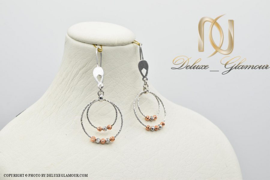 گوشواره نقره آویزی حلقه بزرگ er-n167 از نمای کنار