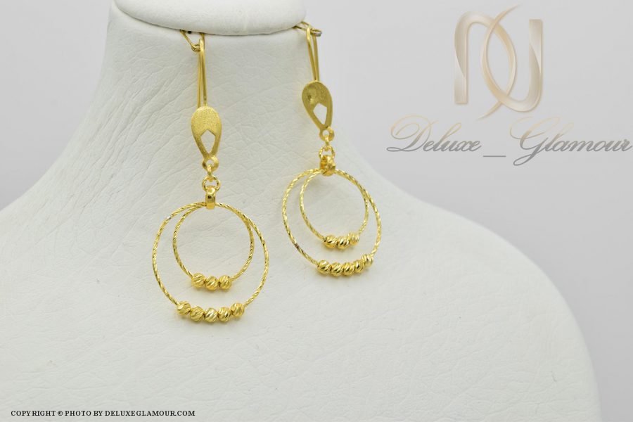 گوشواره نقره زنانه حلقه بزرگ طلایی er-n170 از نمای کنار