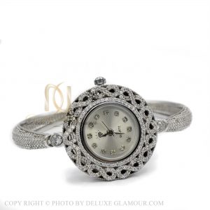 ساعت نقره زنانه جواهری شیک wh-n134 از نمای سفید