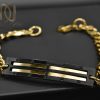 دستبند مردانه استیل طلایی طرح کارتیه ds-n425 از نمای مشکی