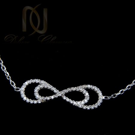 دستبند نقره دخترانه طرح بي نهايت ظريف ds-n413 از نماي مشكي