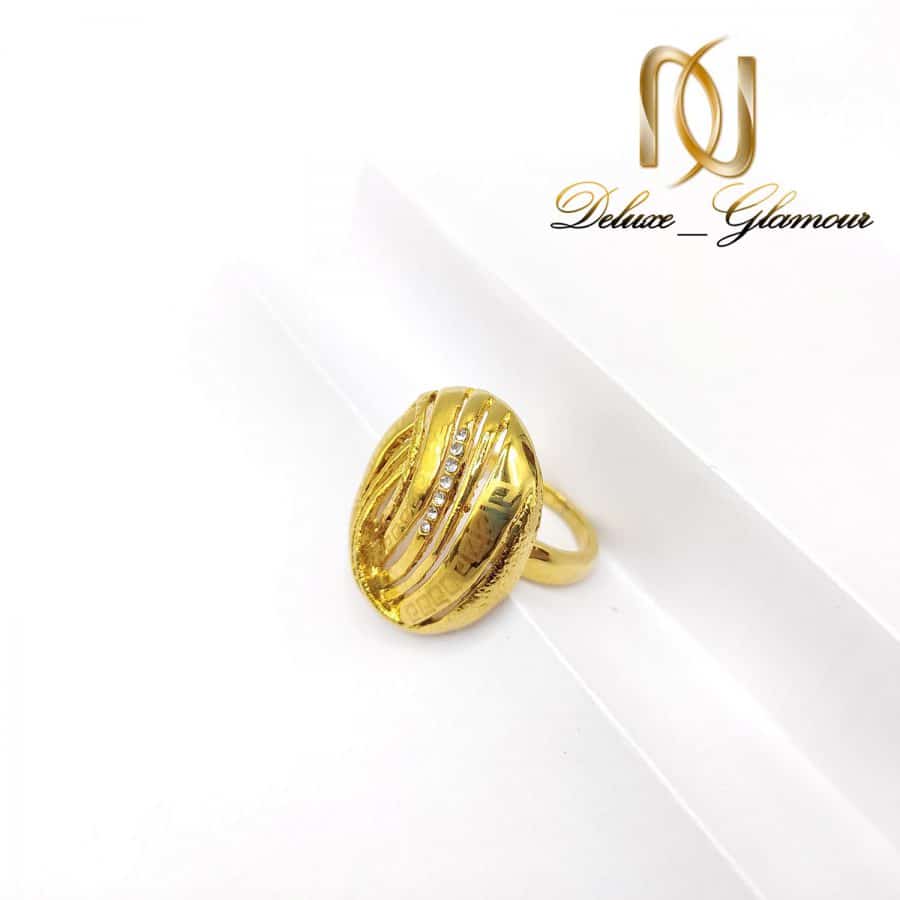 انگشتر استیل زنانه طرح طلای بزرگ rg-n382 از نمای سفید