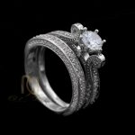 حلقه و پشت حلقه زنانه نقره - ست حلقه و پشت حلقه نقره دخترانه