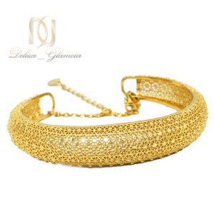 دستبند زنانه برنجی طرح طلا فری سایز ds-n477 از نمای سفید