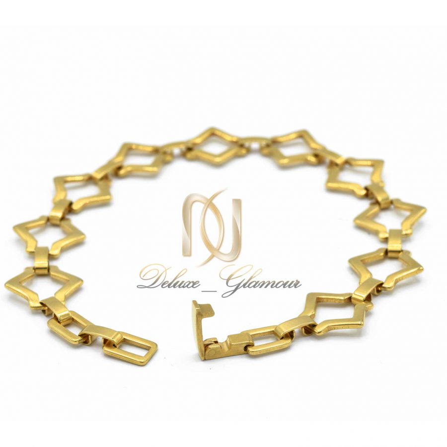 دستبند دخترانه استیل طلایی nw-n506 از نمای پشت
