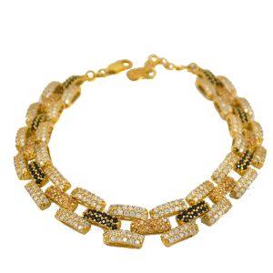 دستبند زنانه نقره طرح طلا ma-n109 از نمای سفید