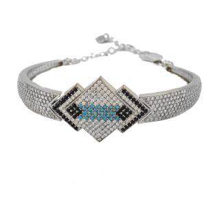 دستبند زنانه نقره پرنگین ma-n115 از نمای روبرو