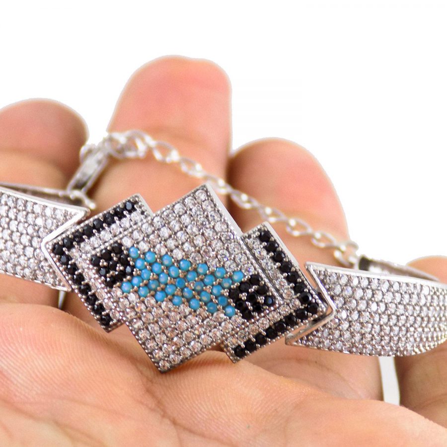 دستبند زنانه نقره پرنگین ma-n115 از نمای نزدیک