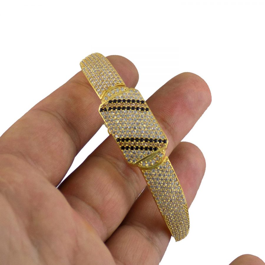 دستبند نقره زنانه طرح طلا ma-n114 از نمای دور
