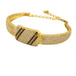دستبند نقره زنانه طرح طلا ma-n114 از نمای روبرو