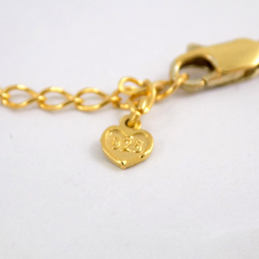 دستبند نقره زنانه طرح طلا ma-n114 از نمای پشت