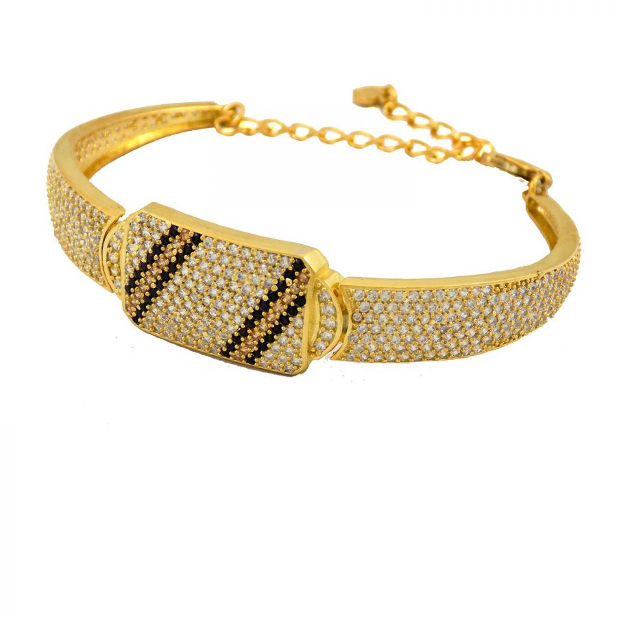 دستبند نقره زنانه طرح طلا ma-n114 از نمای روبرو
