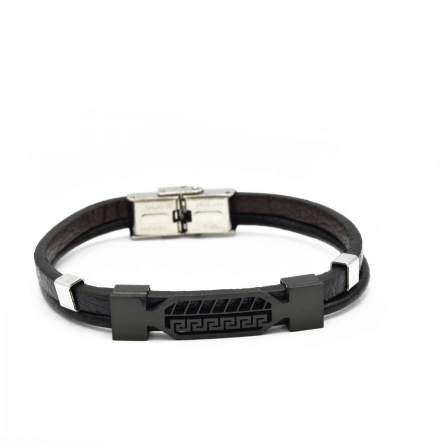 دستبند چرم مردانه طرح ورساچه DS-N527 از نمای سفید