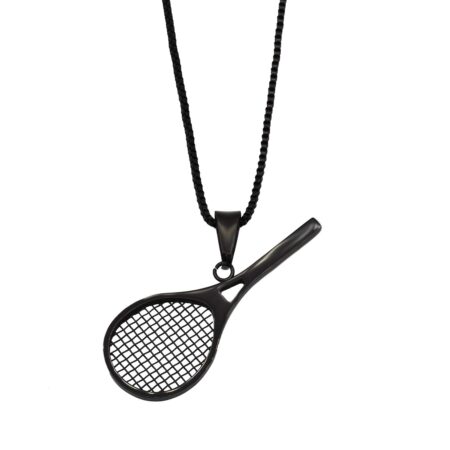 گردنبند راکت تنیس مشکی استیل nw-n625