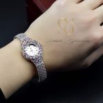 ساعت زنانه نقره طرح پرنس جواهری wh-n184 از نمای روی دست