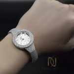 ساعت نقره عروس جواهری wh-n182 از نمای روی دست