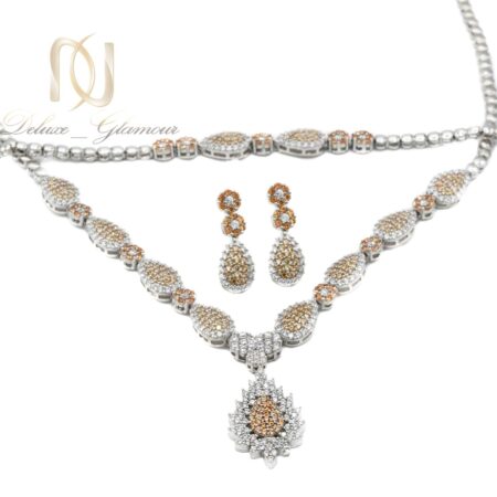 سرویس نقره عروس نگین شامپاینی ma-n402 از نمای سفید