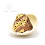 انگشتر زنانه نقره طرح طلا شکلاتی rg-n481 از نمای روبرو