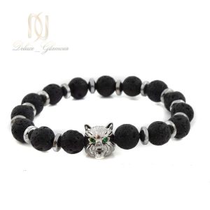 دستبند مردانه سنگی طرح گرگ