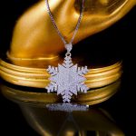 گردنبند دخترانه نقره 925 طرح برف ma-n405 از نمای مشکی