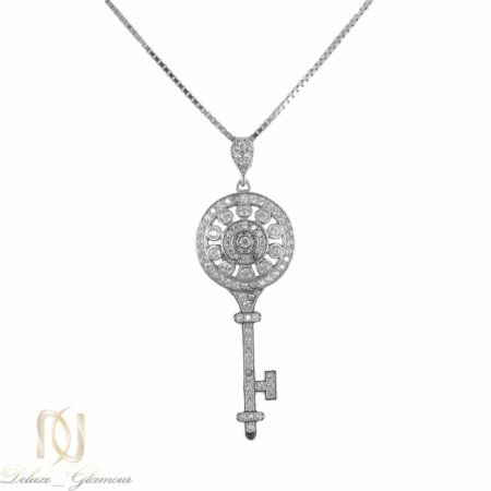 گردنبند کلید نقره عیار 925 اصل ma-n411 از نمای سفید