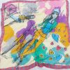 روسری نخی بچگانه نقاشی صورتی از نمای کلی