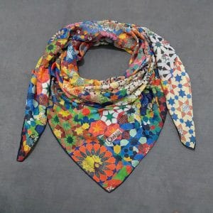 روسری نخی جدید طرح هندسی از نمای روبرو