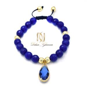 دستبند سنگی دخترانه عقیق آبی