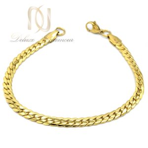 دستبند مردانه استیل طلایی زنجیری ds-n592 از نمای سفید