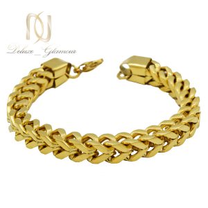 دستبند مردانه زنجیری طلایی ds-n591 از نمای سفید