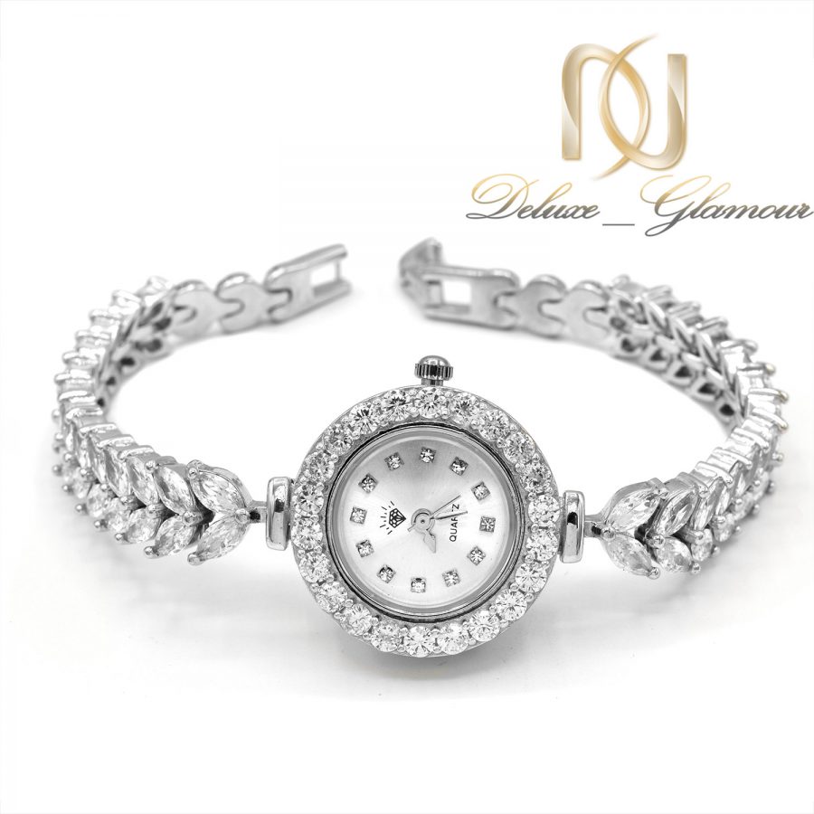 ساعت نقره زنانه جواهری طرح جدید sh-n194 از نمای سفید