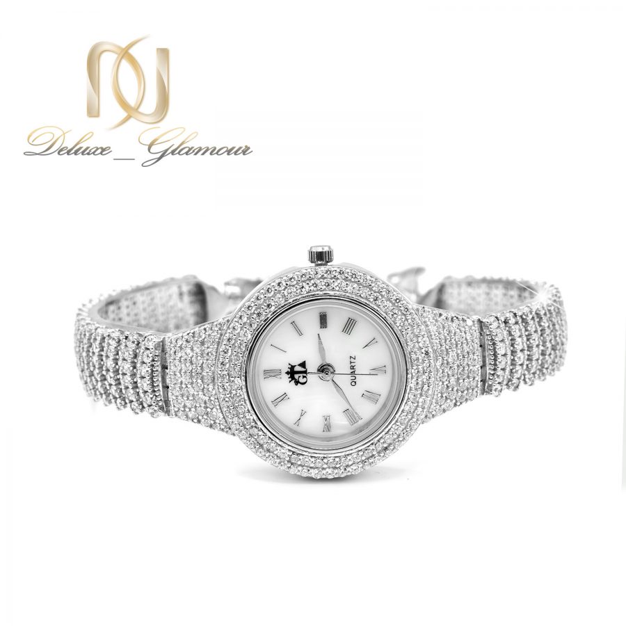 ساعت نقره عروس جواهری جدید sh-n195 از نمای سفید