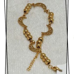 دستبند دخترانه طرح برگ استیل ba-n128 از نمای روبرو