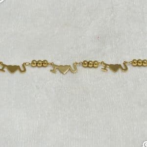 دستبند دخترانه طرح لاو استیل ba-n124 از نمای بالا