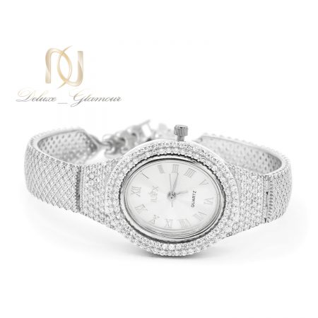 ساعت زنانه نقره اصل 925 جواهری sh-n197 از نمای سفید