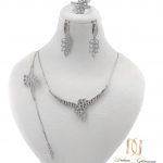 عکس سرویس نقره 925 ظریف نگین دار ns-n659 از نمای روبرو