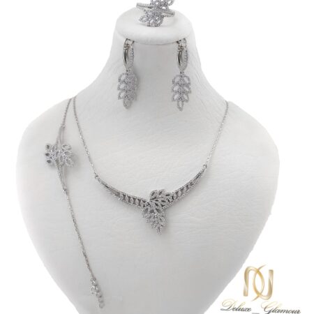 عکس سرویس نقره 925 ظریف نگین دار ns-n659 از نمای روبرو