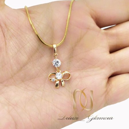 گردنبند دخترانه شیک ژوپینگ طلایی nw-n738 از نمای روی دست